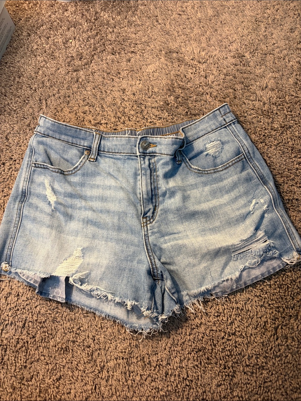 aerie Light Blue Distressed Denim Jean Shorts